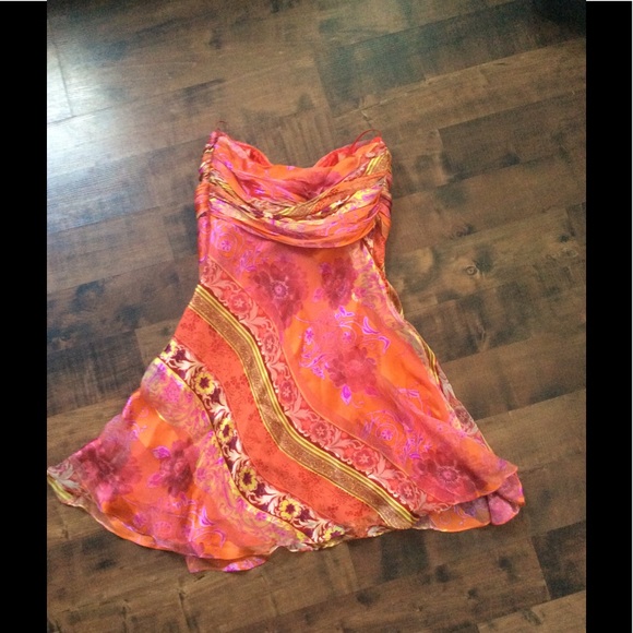 Ginger & Java 💯%silk gorgeous strapless dress 👗 - Picture 6 of 8