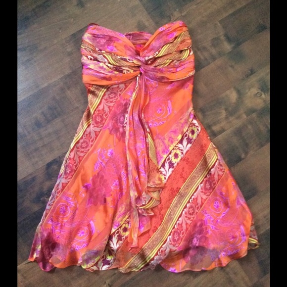 Ginger & Java 💯%silk gorgeous strapless dress 👗 - Picture 5 of 8