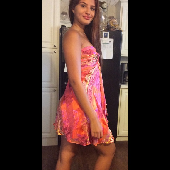 Ginger & Java 💯%silk gorgeous strapless dress 👗 - Picture 4 of 8