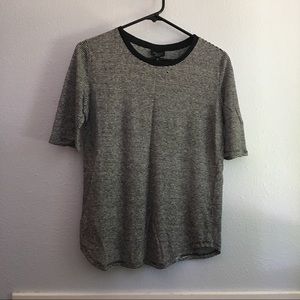 Linen striped tee black and gray small