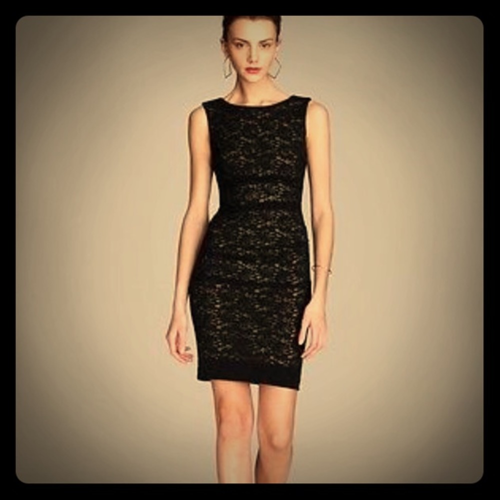 Nicole Miller Black lace daisy dress