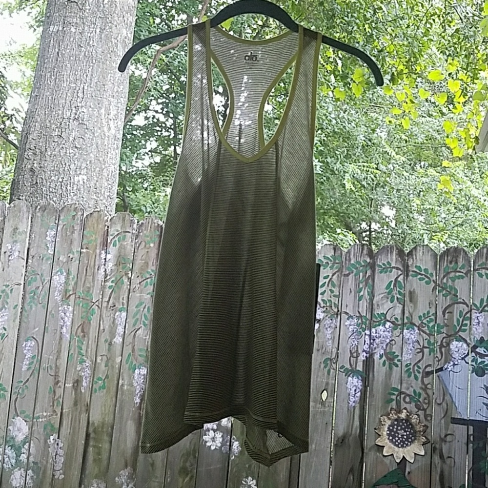 Alo Sport Yoga Women's XS Stripe Racer Back Tank