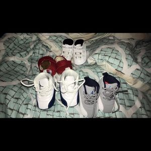 Size 1c Shoes . 3 jordans & toms