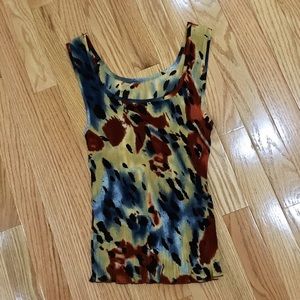 Colorful pleated tank
