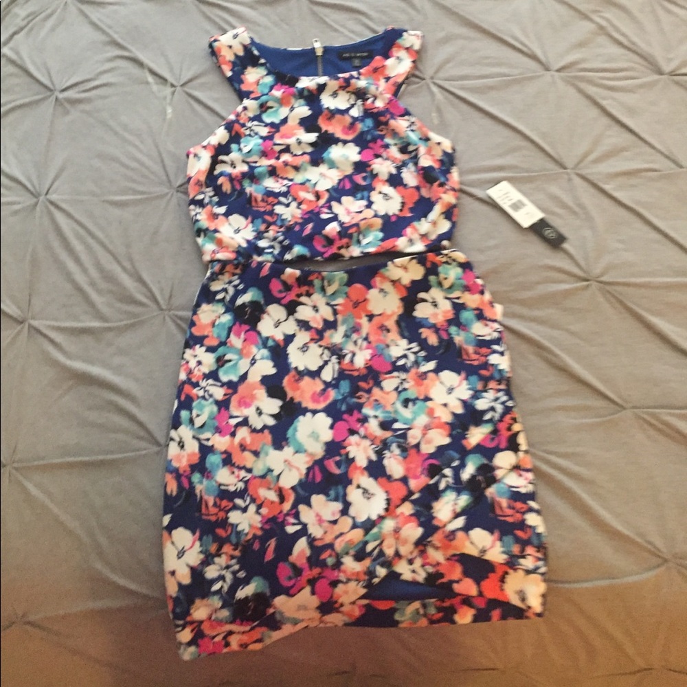 2 piece floral skirt and top