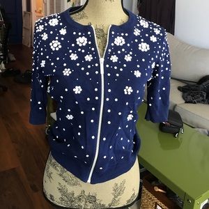Michael Kors 3/4 sleeve blue cardigan