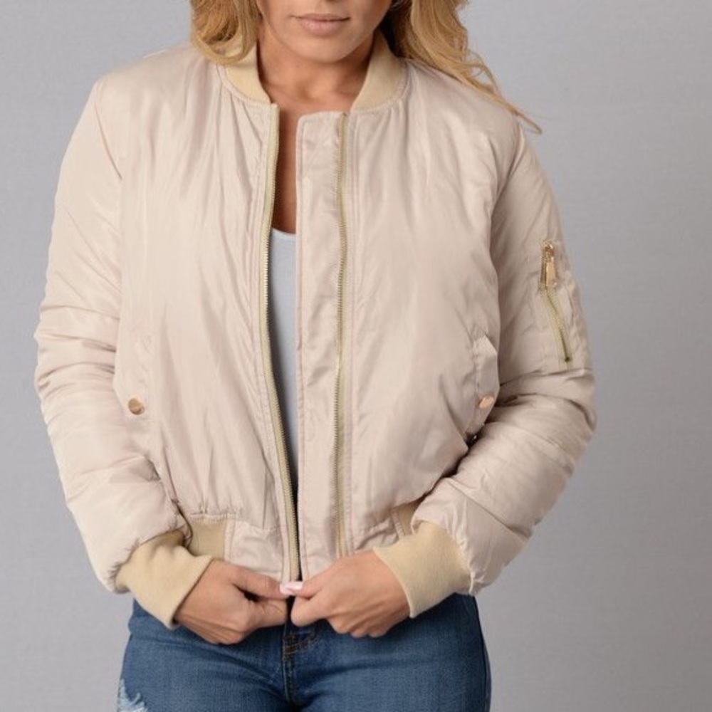Cream colored Bomber Jacket