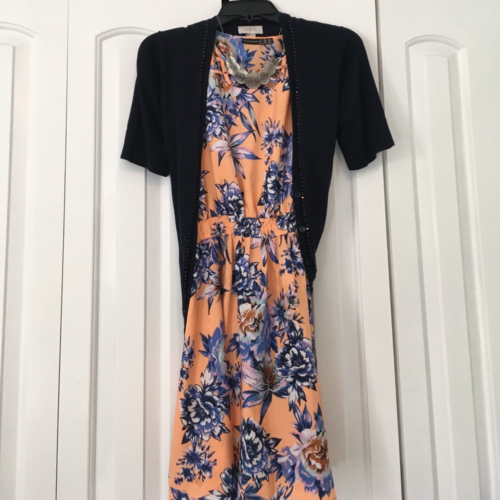 💙Navy blue LOFT short sleeve cardigan