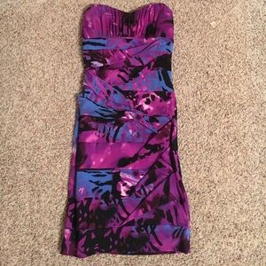Purple Strapless Bodycon Dress