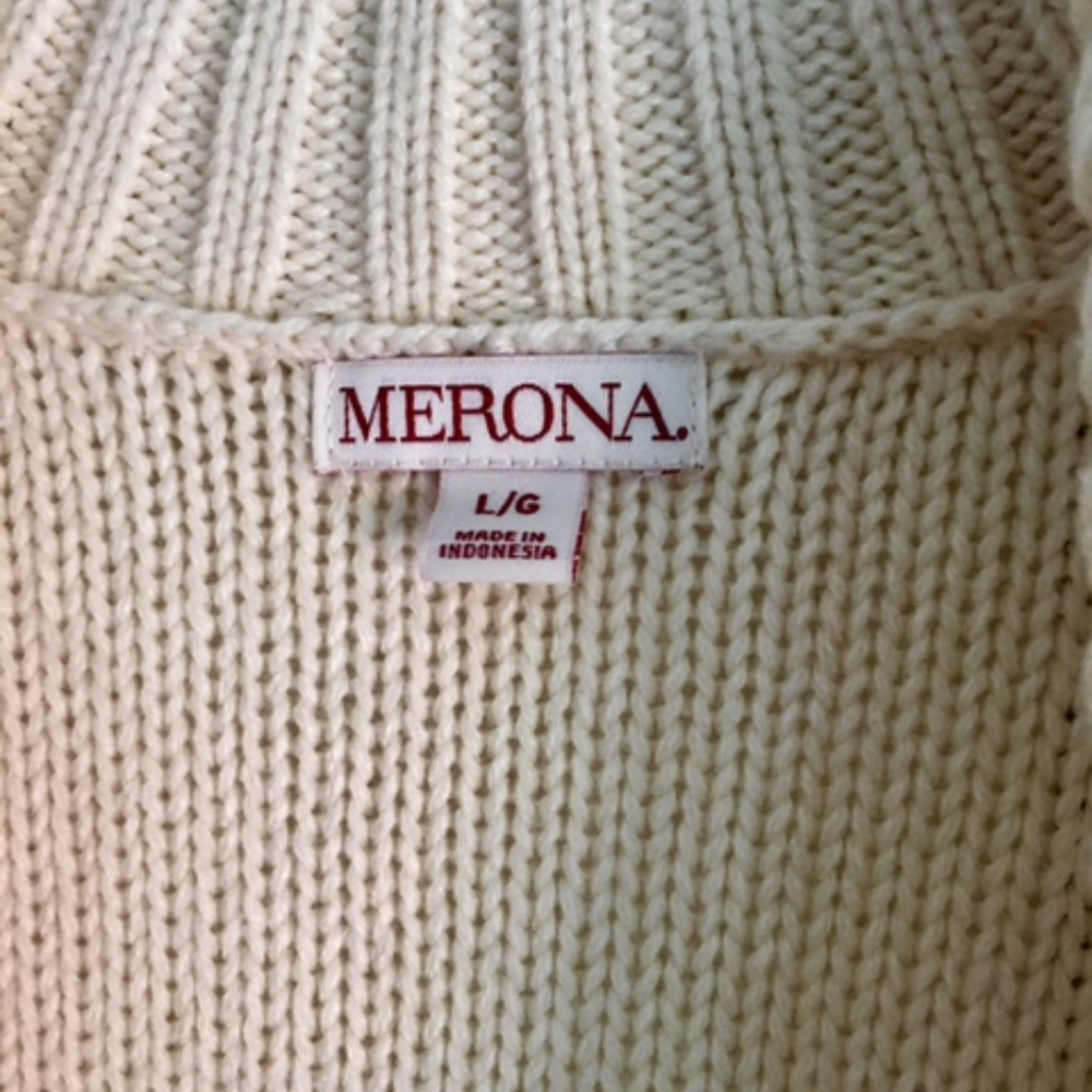 Merona Beige, Long sleeve sweater. Size L - Picture 2 of 3