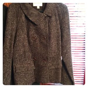 Banana republic brown and white tweed blazer