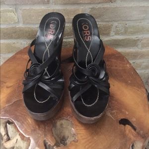 Michael Kors wooden high heels