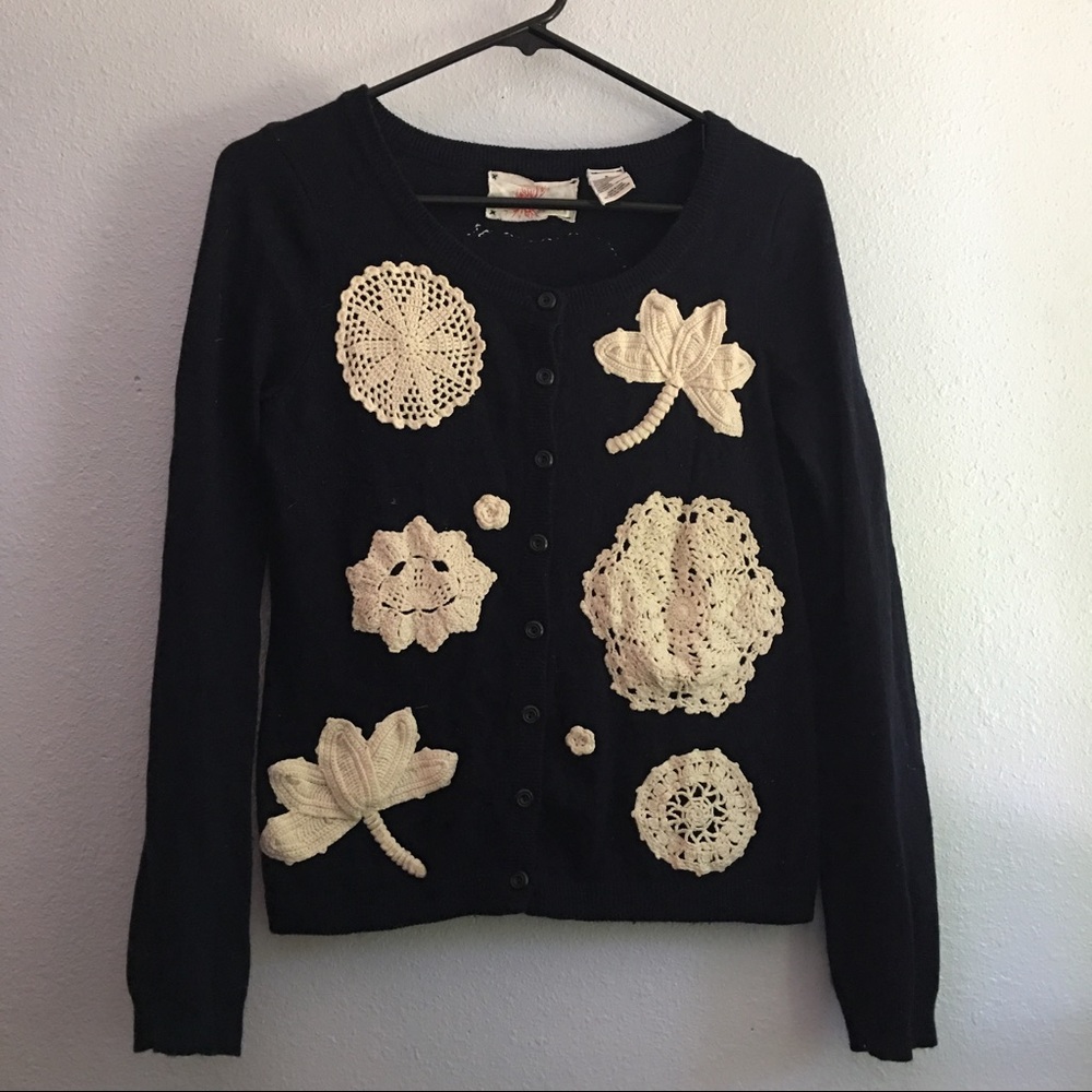 Karen Nicol embroidered cardigan sweater