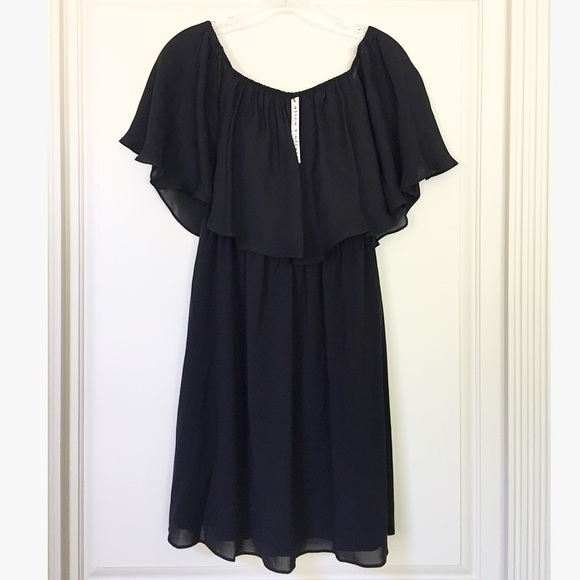 Alice & Olivia Black Off The Shoulder Dress - Picture 3 of 6