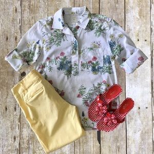 Gap Floral Popover Shirt Size Small