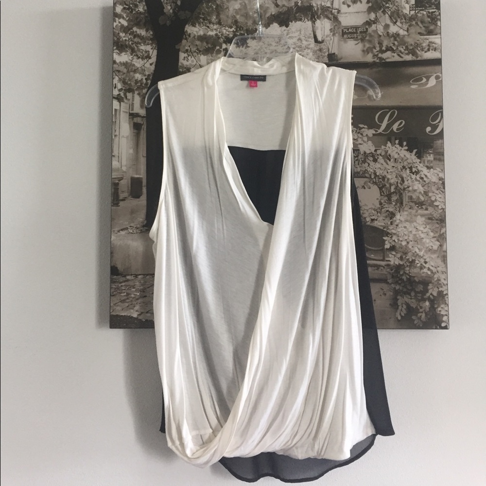 Draped cross body blouse