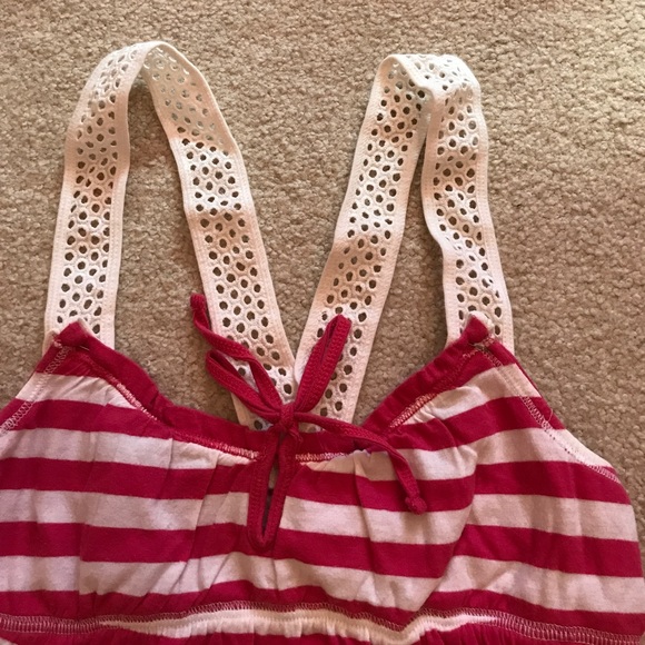 Ruehl No.925 pink striped tank top size S - Picture 3 of 5