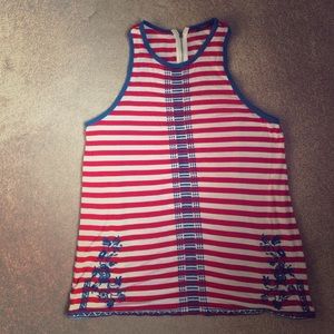 THML red, white, and blue striped tank
