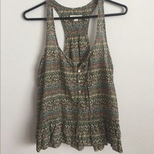 Floral razor back tank top