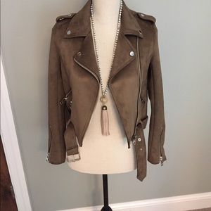 ZARA brown faux suede jacket - XS
