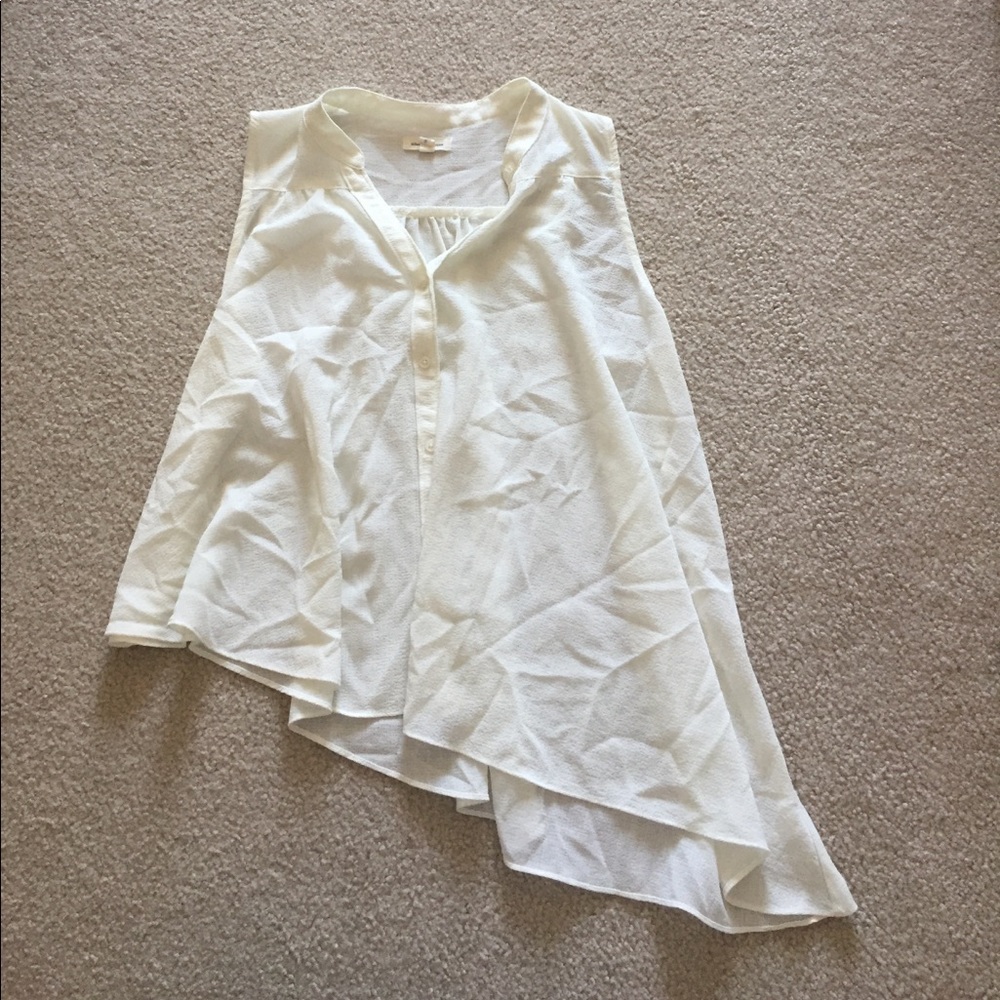 Asymmetrical sleeveless blouse