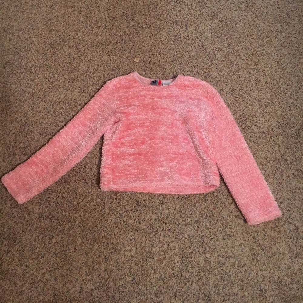 Fuzzy pink sweater
