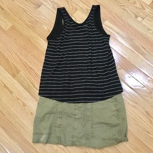 Green cargo skirt