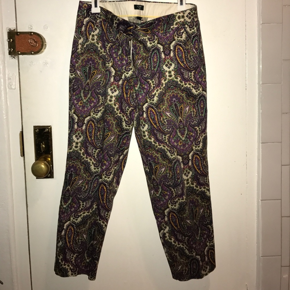 J.Crew City Fit Stretch paisley pants