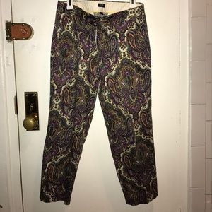 J.Crew City Fit Stretch paisley pants