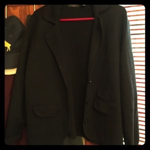 Context black merino sweater blazer 2x