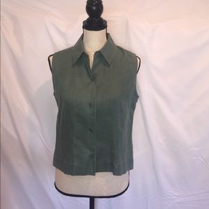 Embassy Row Pure Linen S/S Collared Blouse EUC