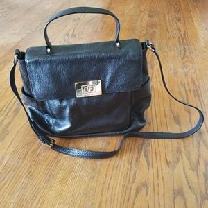 Michael Kors black leather shoulder bag
