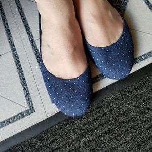 SALE! NWOT Super Adorable Jean-Simulated Flats!!
