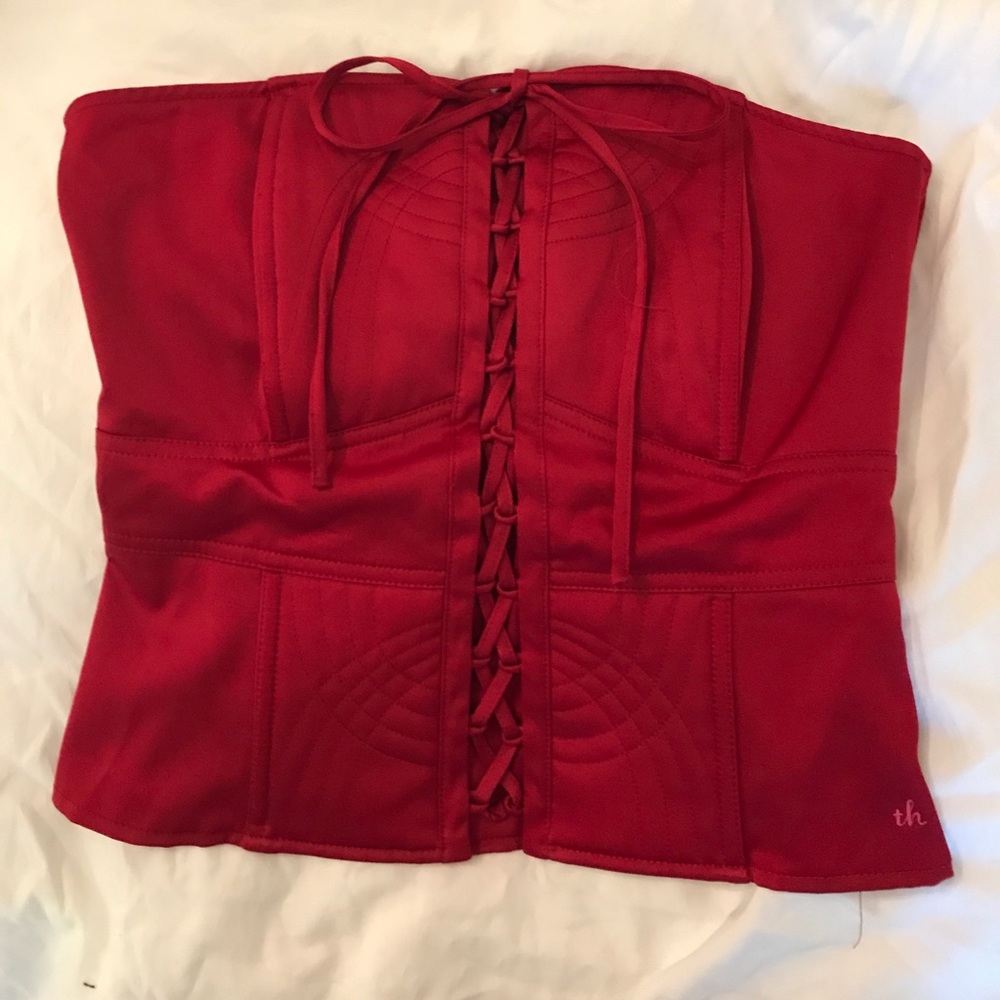 Red corset top