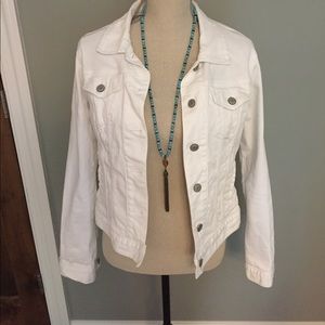 Banana Republic White Denim Jacket-M