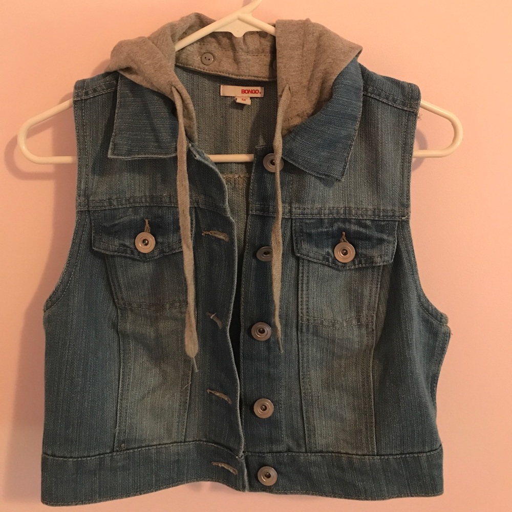 Bongo Denim Vest With Attachable Hood