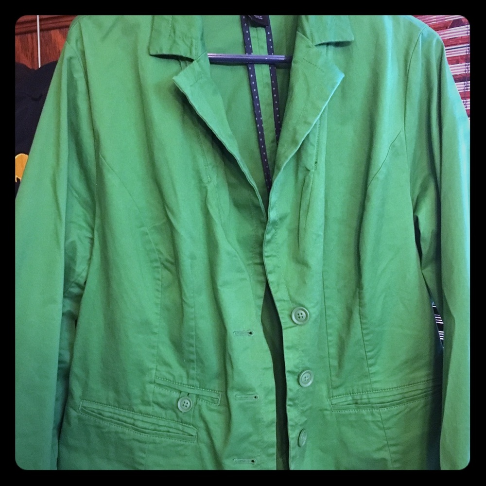 Lane Bryant green cotton blazer size 18