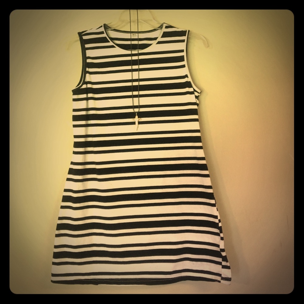 SUPER CUTE NAVY/WHITE STRIPED DRESS, SIZE XL, NWOT