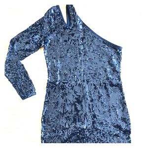 Sequined one sleeved cocktail dress
