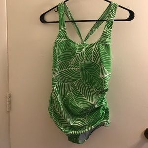 Size 6 leafy print Speedo one piece