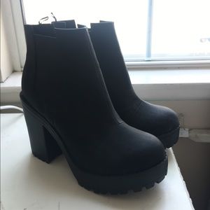 Divided Chunky Heel Booties