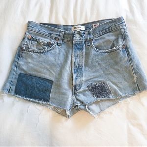 Redone distressed denim shorts