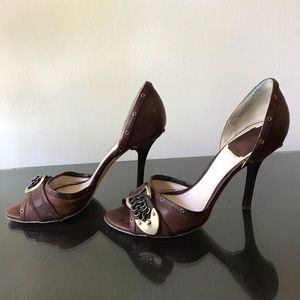 Dior brown leather heels
