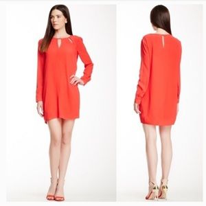 Red BCBG Emmalise Cutout Long Sleeve Dress