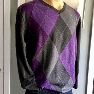 CLAIBORNE COTTON ARGYLE SWEATER