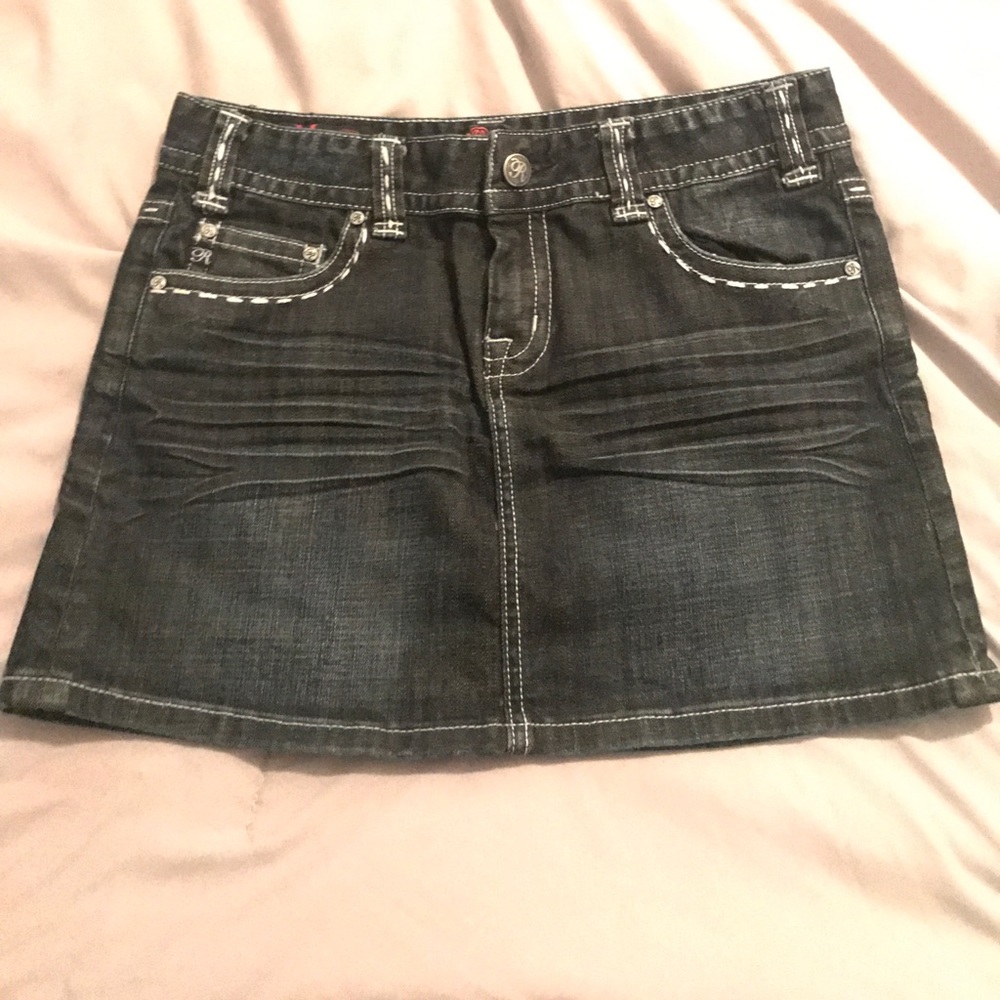 Denim mini jean skirt