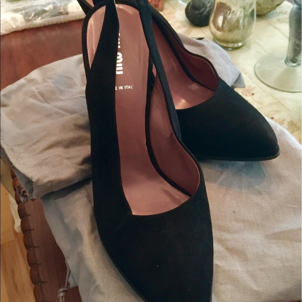 Miu Miu Nero Black Suede Wedges