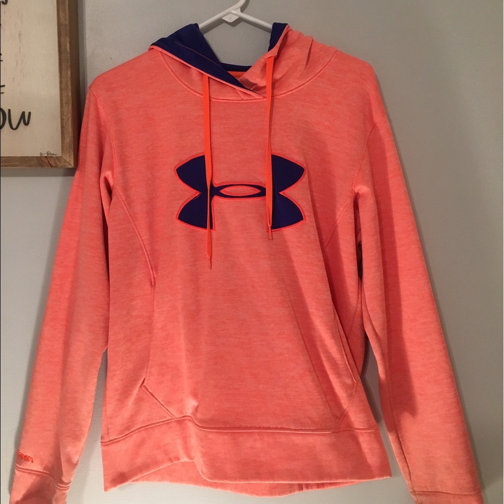 An underarmour orange and blue hoodie