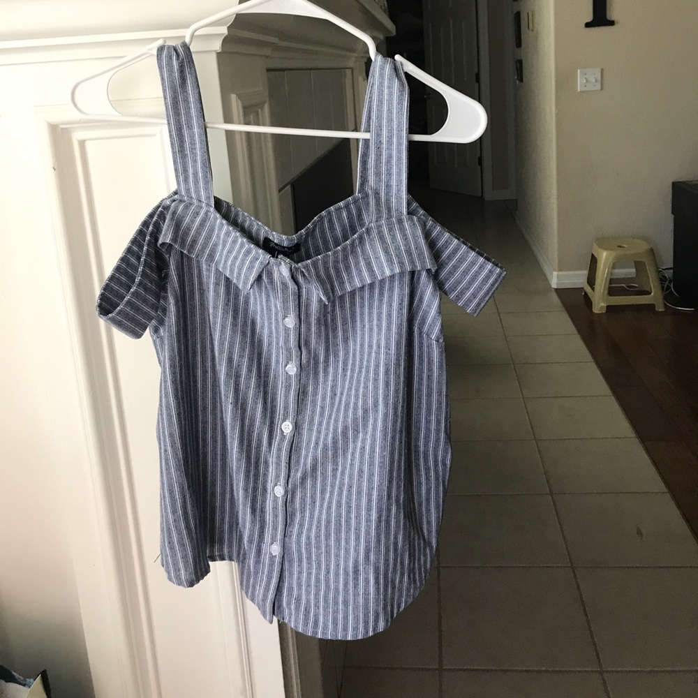 Striped Cold Shoulder Top