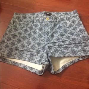Blue Printed Shorts